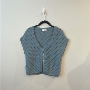 Mango Light Blue Knit Sweater